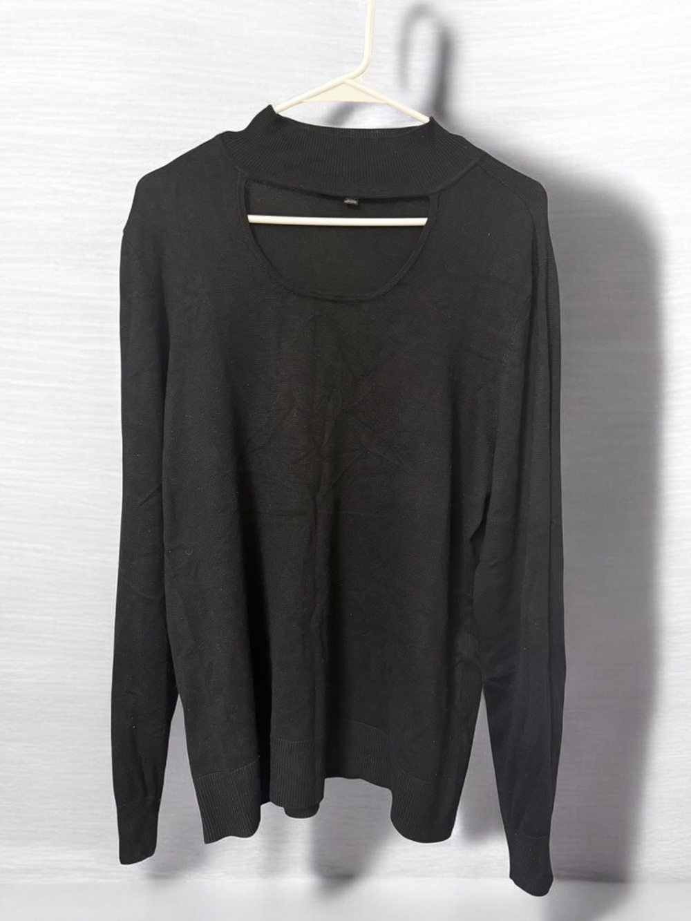 Cable & Gauge Black Cutout Turtleneck Sweater w/ Sleeve Slits Size Medium